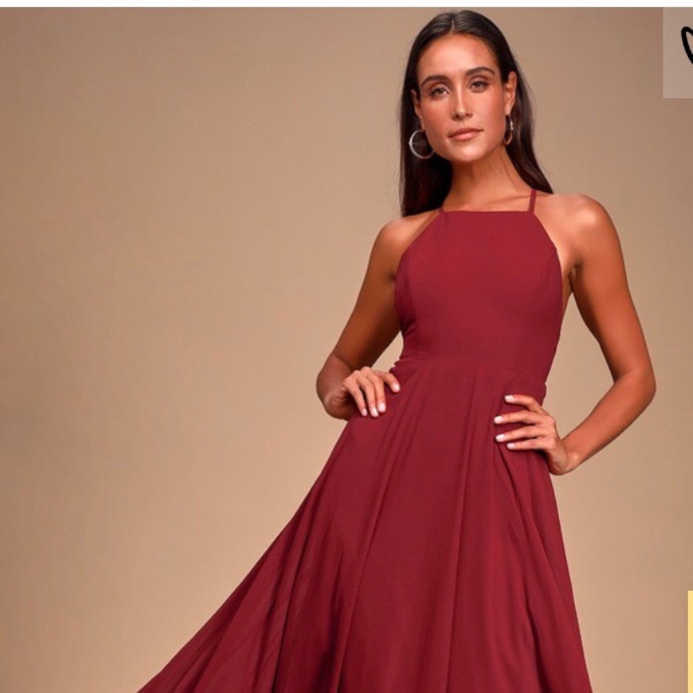 Lulus Mythical Kind of Love Wine Maxi Dress